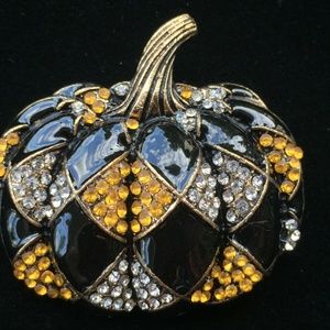 Black Orange Fall Halloween Pumpkin Brooch Pin